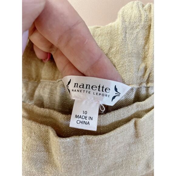 Nanette Lepore Endless Summer Linen Wide Leg Pants Size 10 - Picture 3 of 9